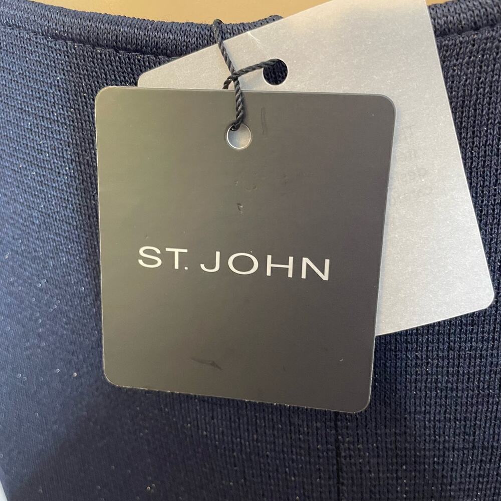 St. John party dress sparkle navy crystal brooch NWT 14 - Picture 5 of 11